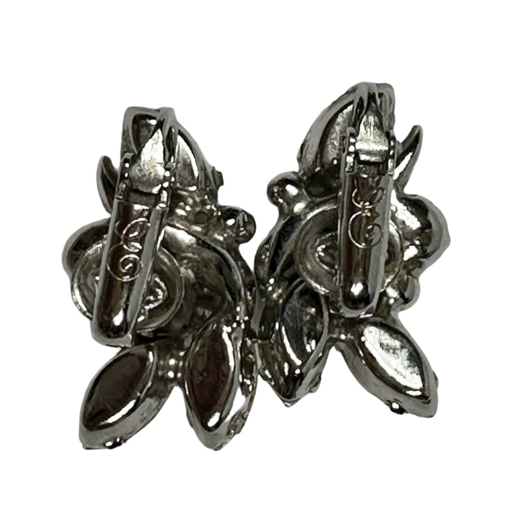 Vintage Dazzling EISENBERG ICE Crystal Rhinestones Clip On Earrings Script E - Picture 7 of 8